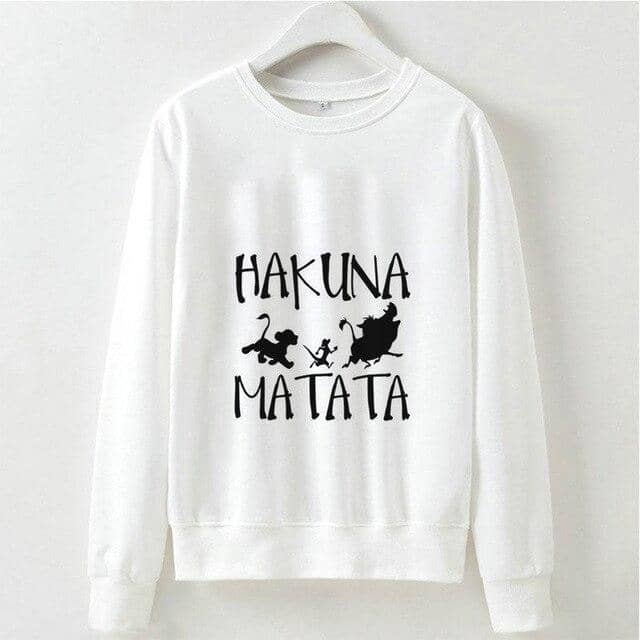Kpop Newest Cute Hakuna Matata Graphic Hoodies Sweatshirt Women Letter Print Kpop Clothes Funny Casual O-Neck Long Sleeve Shirt White Hoodie that you'll fall in love with. At an affordable price at KPOPSHOP, We sell a variety of Cute Hakuna Matata Graphic Hoodies Sweatshirt Women Letter Print Kpop Clothes Funny Casual O-Neck Long Sleeve Shirt White Hoodie with Free Shipping.