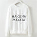 Kpop Newest Cute Hakuna Matata Graphic Hoodies Sweatshirt Women Letter Print Kpop Clothes Funny Casual O-Neck Long Sleeve Shirt White Hoodie that you'll fall in love with. At an affordable price at KPOPSHOP, We sell a variety of Cute Hakuna Matata Graphic Hoodies Sweatshirt Women Letter Print Kpop Clothes Funny Casual O-Neck Long Sleeve Shirt White Hoodie with Free Shipping.