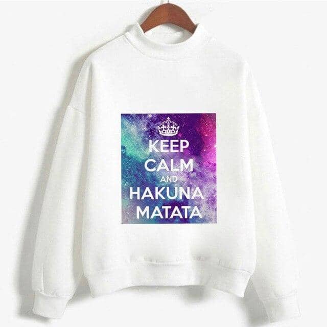 Kpop Newest Cute Hakuna Matata Graphic Hoodies Sweatshirt Women Letter Print Kpop Clothes Funny Casual O-Neck Long Sleeve Shirt White Hoodie that you'll fall in love with. At an affordable price at KPOPSHOP, We sell a variety of Cute Hakuna Matata Graphic Hoodies Sweatshirt Women Letter Print Kpop Clothes Funny Casual O-Neck Long Sleeve Shirt White Hoodie with Free Shipping.