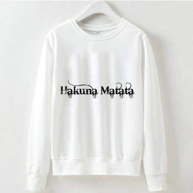 Kpop Newest Cute Hakuna Matata Graphic Hoodies Sweatshirt Women Letter Print Kpop Clothes Funny Casual O-Neck Long Sleeve Shirt White Hoodie that you'll fall in love with. At an affordable price at KPOPSHOP, We sell a variety of Cute Hakuna Matata Graphic Hoodies Sweatshirt Women Letter Print Kpop Clothes Funny Casual O-Neck Long Sleeve Shirt White Hoodie with Free Shipping.