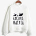 Kpop Newest Cute Hakuna Matata Graphic Hoodies Sweatshirt Women Letter Print Kpop Clothes Funny Casual O-Neck Long Sleeve Shirt White Hoodie that you'll fall in love with. At an affordable price at KPOPSHOP, We sell a variety of Cute Hakuna Matata Graphic Hoodies Sweatshirt Women Letter Print Kpop Clothes Funny Casual O-Neck Long Sleeve Shirt White Hoodie with Free Shipping.