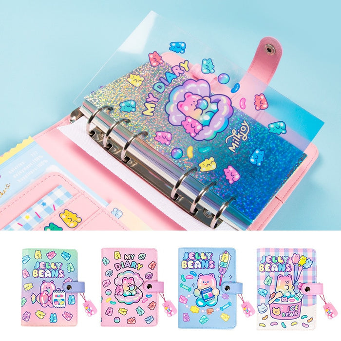 Cute Notebook A6 Binder Agenda Journal Kawaii Diary Notepad Office Planner Organizer Spiral Daily Note Book 6 Rings Stationery