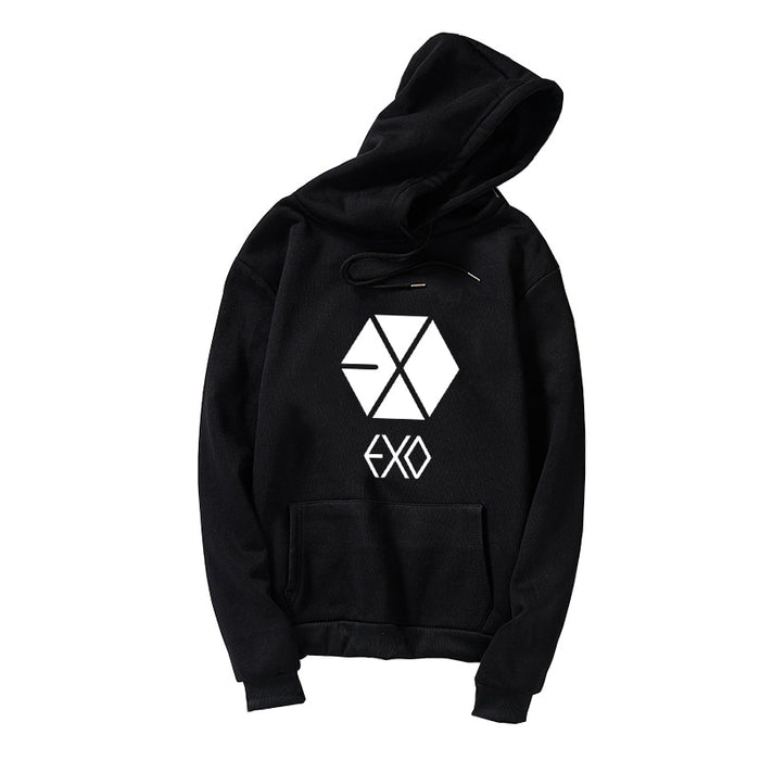 EXO Hoodies Women Men Korean Kpop Sweatshirt Fan Clothes Casual Loose Letter Print Tracksuits Tops Plus Size