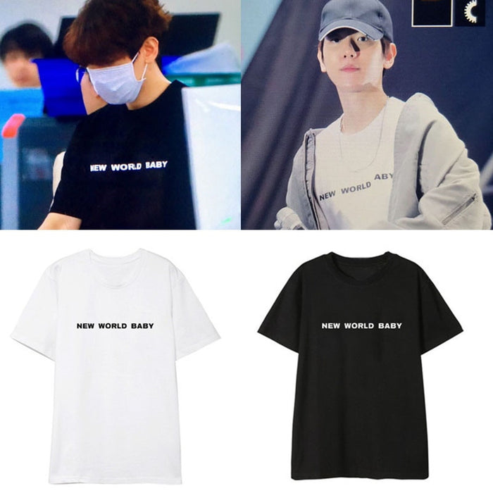 EXO Kpop BaekHyun Streetwear loose T-Shirt Women Cotton Tshirt Casual korean Short Sleeve Tops Tee Shirt female Clothes
