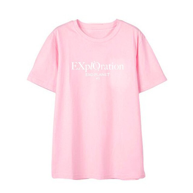 EXO Kpop Five tour concert EXplOration same TShirt Women Loose Casual Short Sleeve Tee Shirt korean Tops
