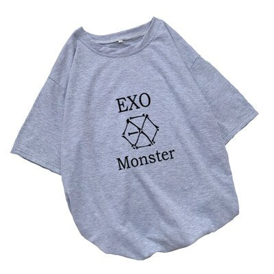 EXO Kpop T Shirt Women Cotton T-shirts Loose Casual Short Sleeve Tops Tee Shirt Femme Streetwear Camiseta Mujer Clothes