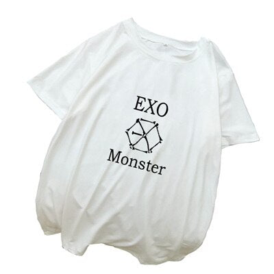 EXO Kpop T Shirt Women Cotton T-shirts Loose Casual Short Sleeve Tops Tee Shirt Femme Streetwear Camiseta Mujer Clothes