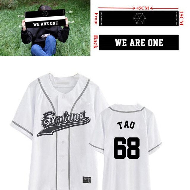 EXO Planet 3 EXOrDIUM T-shirt In Seoul KPOP Unisex BUTTON DOWN Peripheral Aid T-shirt