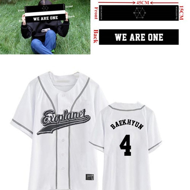 EXO Planet 3 EXOrDIUM T-shirt In Seoul KPOP Unisex BUTTON DOWN T-shirt Baekhyun 2021 Summer Tops Fashion Korean Fans Tees