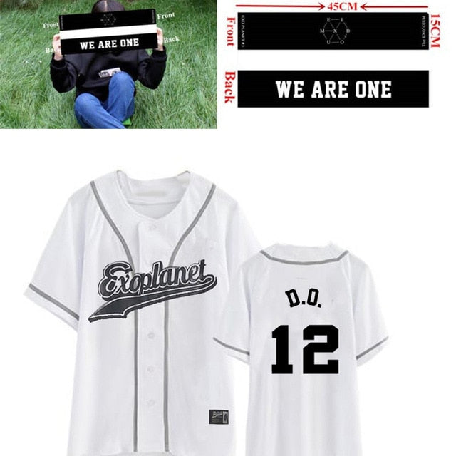 EXO Planet 3 EXOrDIUM T-shirt In Seoul KPOP Unisex BUTTON DOWN T-shirt Baekhyun 2021 Summer Tops Fashion Korean Fans Tees
