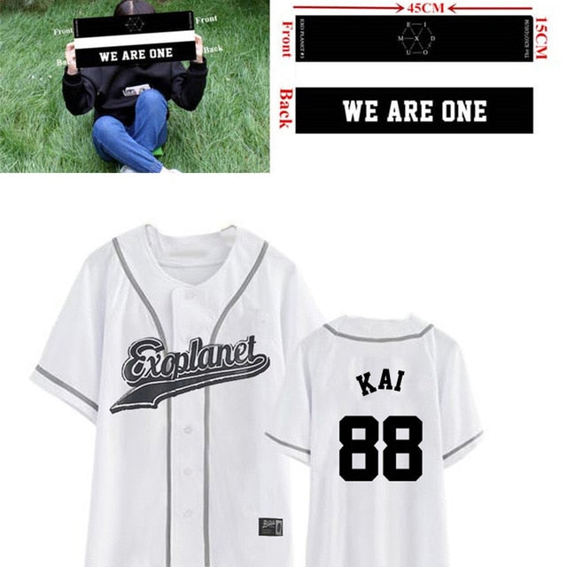 EXO Planet 3 EXOrDIUM T-shirt In Seoul KPOP Unisex BUTTON DOWN T-shirt Baekhyun 2021 Summer Tops Fashion Korean Fans Tees
