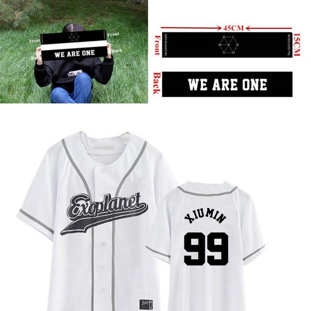 EXO Planet 3 EXOrDIUM T-shirt In Seoul KPOP Unisex BUTTON DOWN T-shirt Baekhyun 2021 Summer Tops Fashion Korean Fans Tees
