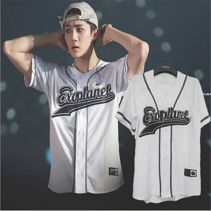 EXO Planet 3 EXOrDIUM T-shirt In Seoul KPOP Unisex BUTTON DOWN T-shirt Baekhyun 2021 Summer Tops Fashion Korean Fans Tees