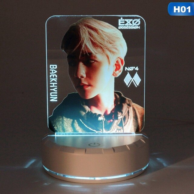 EXO Table Lamp Light Stick LED Night Light Bedside Lamp Lightstick Luminous Stationery Set