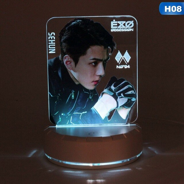 EXO Table Lamp Light Stick LED Night Light Bedside Lamp Lightstick Luminous Stationery Set