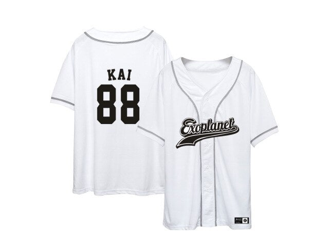 Exo T Shirt Women Baseball Tshirt Short Sleeve Shirt 2019 New Style Clothes BAEKHYUN LAY SEHUN Tao DO SUHO Tee Shirt Femme