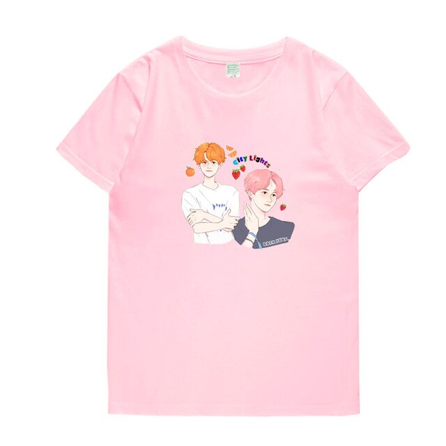 Exo baekhyun album city lights same printing o neck t shirt summer style Kpop unisex short sleeve t-shirt