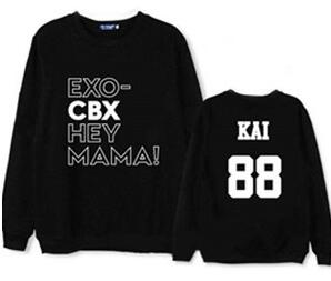 Exo cbx hey mama member name printing o neck pullover thin sweatshirt