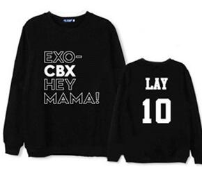 Exo cbx hey mama member name printing o neck pullover thin sweatshirt