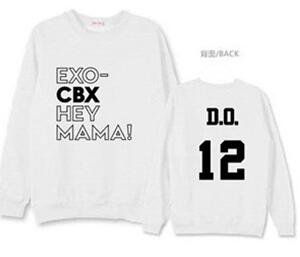 Exo cbx hey mama member name printing o neck pullover thin sweatshirt