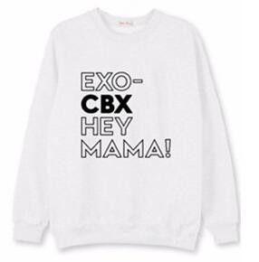 Exo cbx hey mama member name printing o neck pullover thin sweatshirt