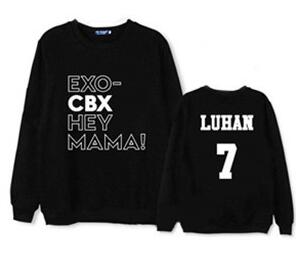 Exo cbx hey mama member name printing o neck pullover thin sweatshirt
