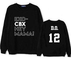 Exo cbx hey mama member name printing o neck pullover thin sweatshirt