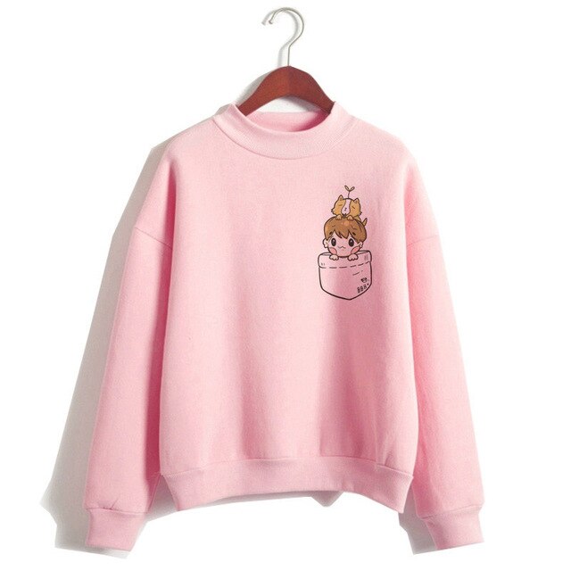 Exo hoodie women korean style hip hop clothes Sweatshirt cartoon streetwear female Casual print hooded Pullover
