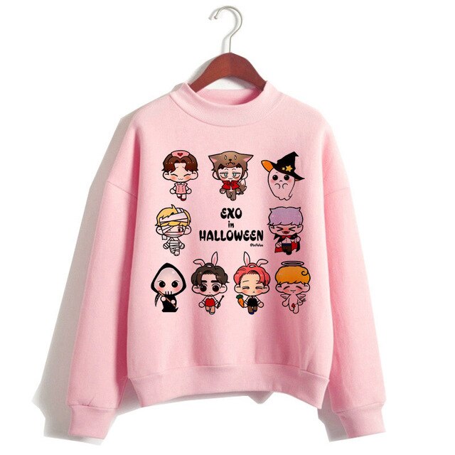 Exo hoodie women korean style hip hop clothes Sweatshirt cartoon streetwear female Casual print hooded Pullover