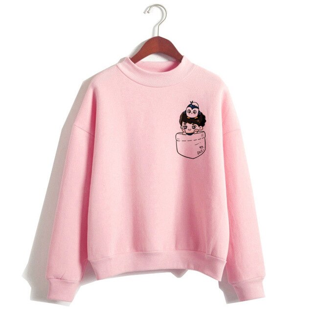 Exo hoodie women korean style hip hop clothes Sweatshirt cartoon streetwear female Casual print hooded Pullover