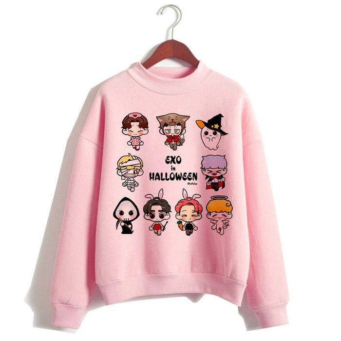 Exo hoodie women korean style hip hop clothes Sweatshirt cartoon streetwear female Casual print hooded Pullover