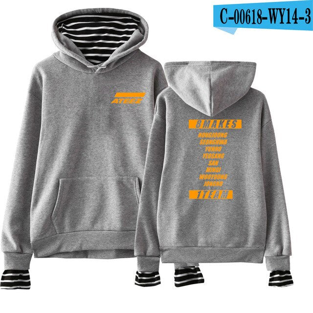 ATEEZ Fake Two Pieces Women Sweatshirt tshirts Kpops  Plus Size XXL - Kpopshop