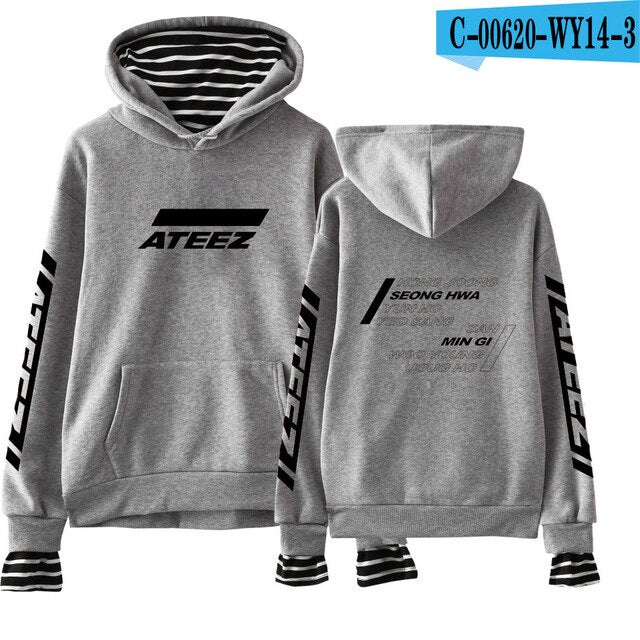 ATEEZ Fake Two Pieces Women Sweatshirt tshirts Kpops  Plus Size XXL - Kpopshop