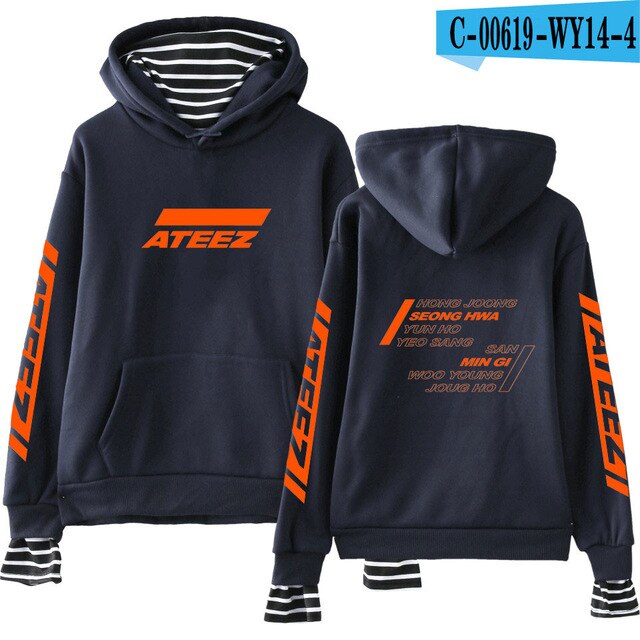 ATEEZ Fake Two Pieces Women Sweatshirt tshirts Kpops  Plus Size XXL - Kpopshop