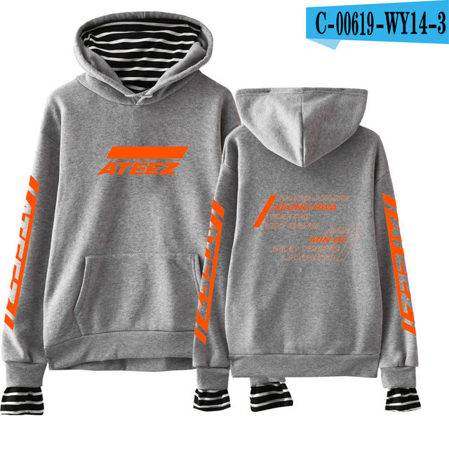 ATEEZ Fake Two Pieces Women Sweatshirt tshirts Kpops  Plus Size XXL - Kpopshop