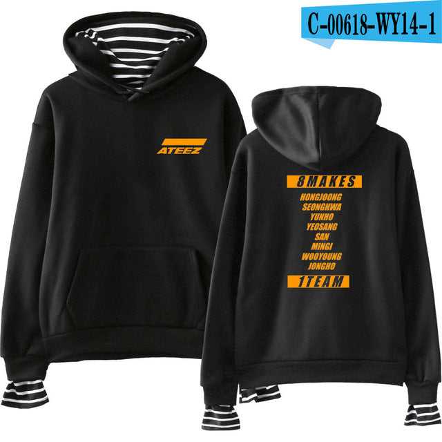 ATEEZ Fake Two Pieces Women Sweatshirt tshirts Kpops  Plus Size XXL - Kpopshop