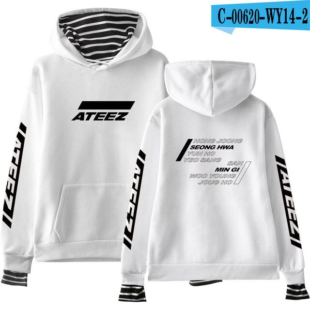 ATEEZ Fake Two Pieces Women Sweatshirt tshirts Kpops  Plus Size XXL - Kpopshop