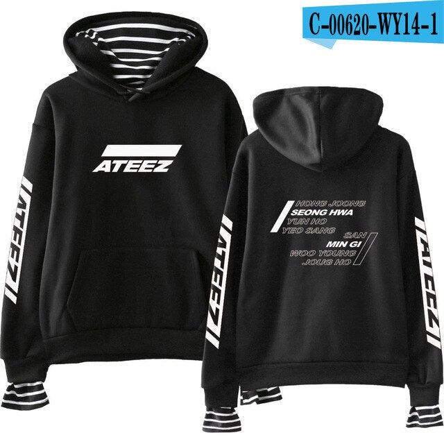 ATEEZ Fake Two Pieces Women Sweatshirt tshirts Kpops  Plus Size XXL - Kpopshop