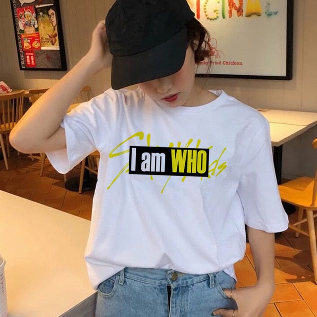 Stray Kids Women T-shirt  Short Sleeve  Tops Hip Hop Female Tee Shirts