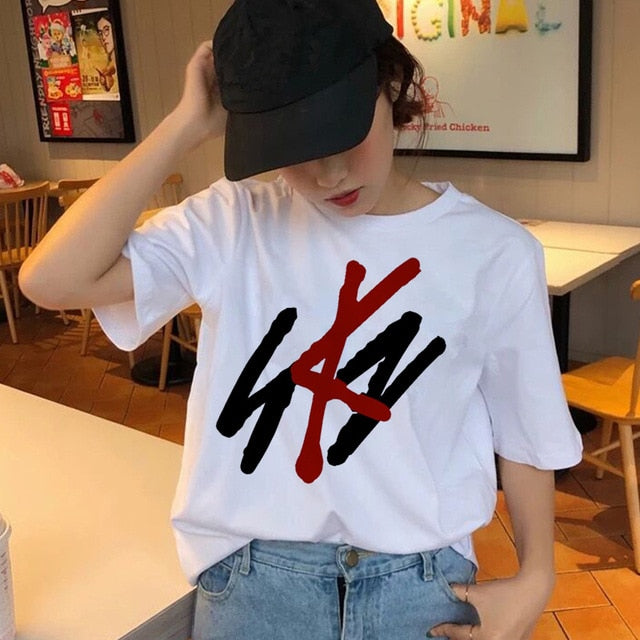 Stray Kids Women T-shirt  Short Sleeve  Tops Hip Hop Female Tee Shirts