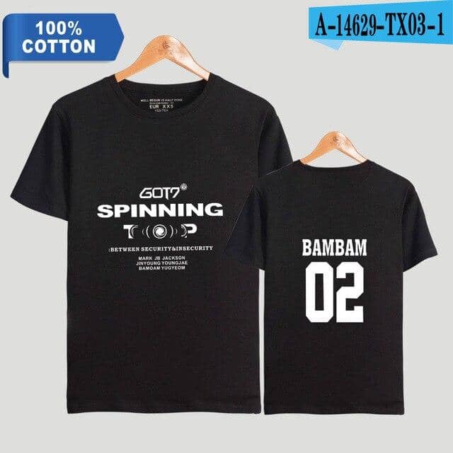 Kpop Newest TOMMY 2019 NEW Kpop GOT7 SPINNING TOP 2D Print 100% Cotton Women/Men Clothes Short Sleeve T-Shirt Hot Sale Casual T Shirt that you'll fall in love with. At an affordable price at KPOPSHOP, We sell a variety of TOMMY 2019 NEW Kpop GOT7 SPINNING TOP 2D Print 100% Cotton Women/Men Clothes Short Sleeve T-Shirt Hot Sale Casual T Shirt with Free Shipping.
