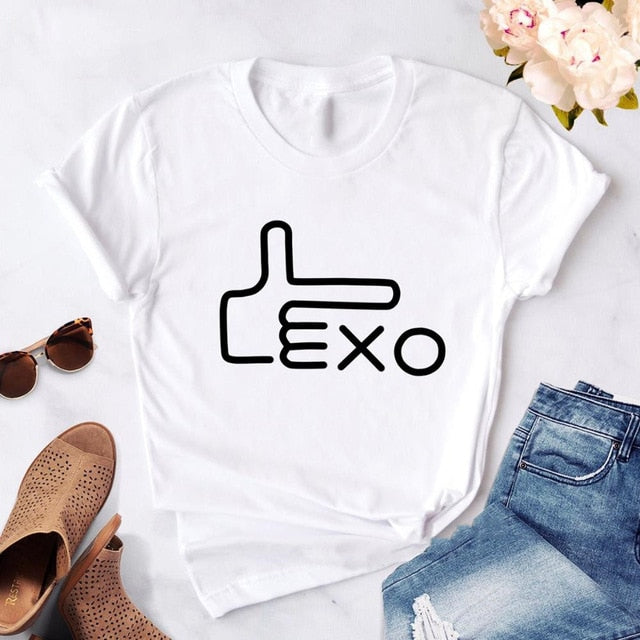 Fashion EXO Letter Tshirt Women Print 2020 new Kpop Korean style T-Shirt Casual Short Sleeve Tees Shirt Tops Clothes