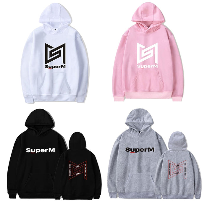 Fashion K-pop SuperM Hoodies Sweatshirts Plus Size Pullovers