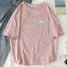 Kpopshop Originals - star embroidery korean Women Funny T-Shirts white Black Tops Female - Kpopshop