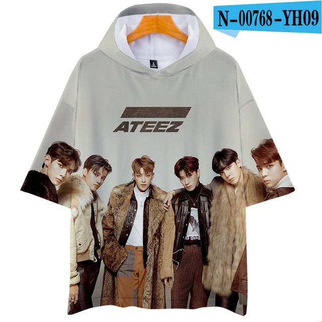 3D ATEEZ Idol Women Fans T-Shirt Loose funny Plus Size Kpop - Kpopshop