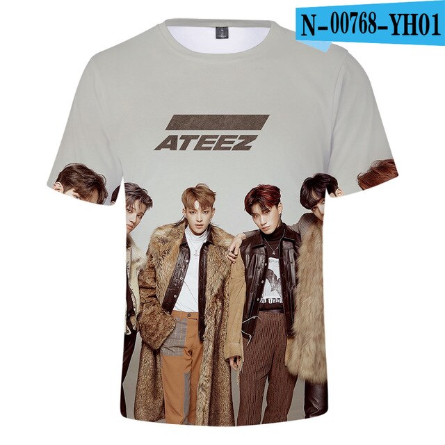 3D Ateez T-shirt Women 3D Korean Popular Combination Exclusive 3D T-shirt Women T Shirts - Kpopshop