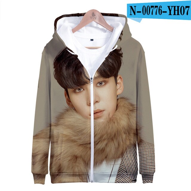Ateez 3D Women Zipper Hoodie Sweatshirt New Style Korean Popular Combination Sweatshirt - Kpopshop