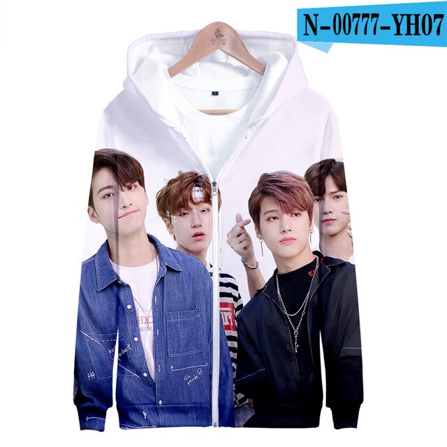Ateez 3D Women Zipper Hoodie Sweatshirt New Style Korean Popular Combination Sweatshirt - Kpopshop