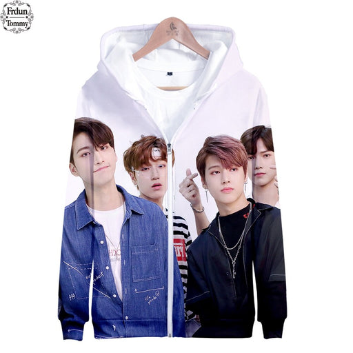 Ateez 3D Women Zipper Hoodie Sweatshirt New Style Korean Popular Combination Sweatshirt - Kpopshop
