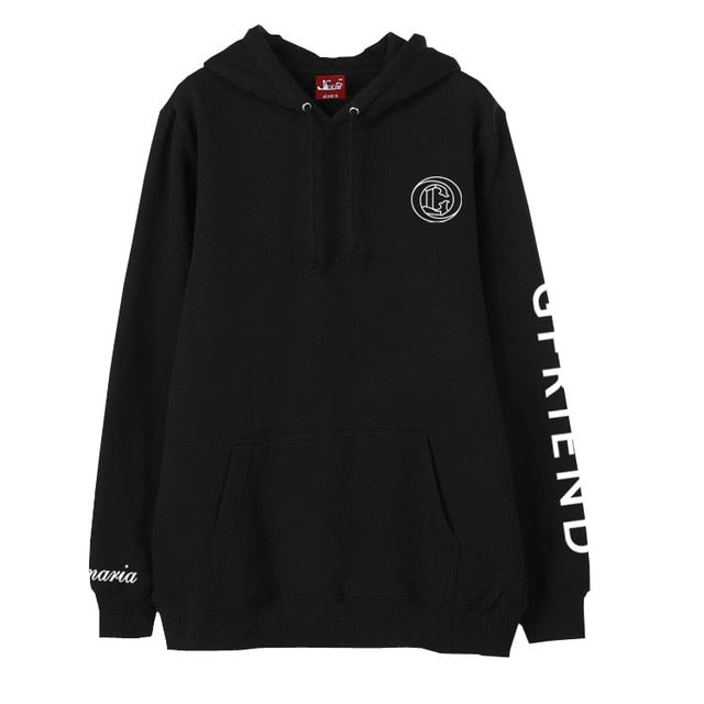 Gfriend logo printing fleece/thin hoodies for autumn winter unisex loose pullover sweatshirt